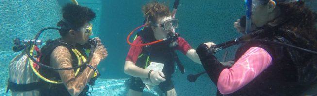 Learning how to scuba in puerto galera